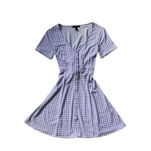 Purple Plaid Mini Dress Small